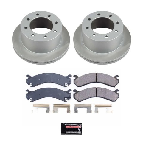 PowerStop Z17 Evolution Plus Semi-Coated Rotor Brake Kits SC5337 and Pad Combo, Semi-Coated, Rear, Solid Surface Rotors, 12.76 in. O.D., Ceramic Pads, Chevrolet, GMC, Kit