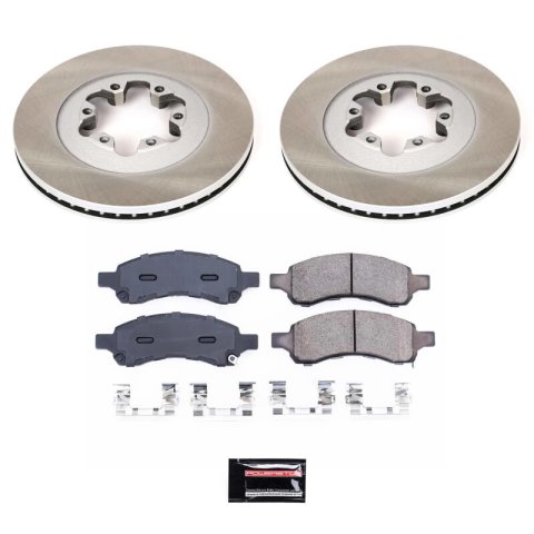 PowerStop Z17 Evolution Plus Semi-Coated Rotor Brake Kits for 2009-2012 CANYON, COLORADO - SC5405 and Pad Combo, Semi-Coated, Front, Solid Surface Rotors, 11.73 in. O.D., Ceramic Pads, Chevrolet, GMC, Kit