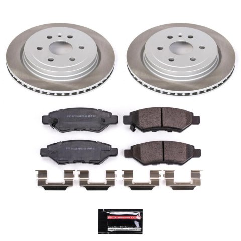 PowerStop Z17 Evolution Plus Semi-Coated Rotor Brake Kits for 2011 9-4X, 2010-2016 SRX - SC5543 and Pad Combo, Semi-Coated, Rear, Solid Surface Rotors, 12.42 in. O.D., Ceramic Pads, Cadillac, Saab, Kit