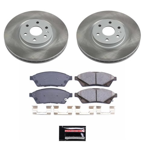 PowerStop Z17 Evolution Plus Semi-Coated Rotor Brake Kits for 2011 9-4X, 2010-2016 SRX - SC5545 and Pad Combo, Semi-Coated, Front, Solid Surface Rotors, 13.58 in. O.D., Ceramic Pads, Cadillac, Saab, Kit