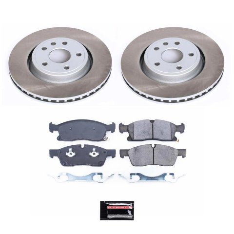 PowerStop Z17 Evolution Plus Semi-Coated Rotor Brake Kits for 2021-2024 DURANGO, 2016-2021 GRAND CHEROKEE, 2022 CHEROKEE WK - SC7133 and Pad Combo, Semi-Coated, Front, Solid Surface Rotors, 13.78 in. O.D., Ceramic Pads, Dodge, Jeep, Kit