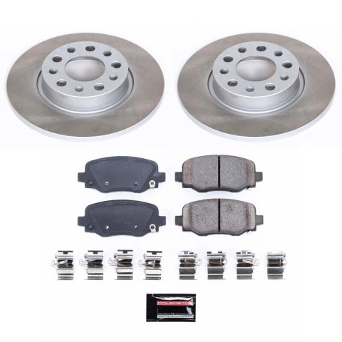 PowerStop Z17 Evolution Plus Semi-Coated Rotor Brake Kits for 2016-2020 500X, 2015-2023 RENEGADE - SC7301 and Pad Combo, Semi-Coated, Rear, Solid Surface Rotors, 10.94 in. O.D., Ceramic Pads, Fiat, Jeep, Kit