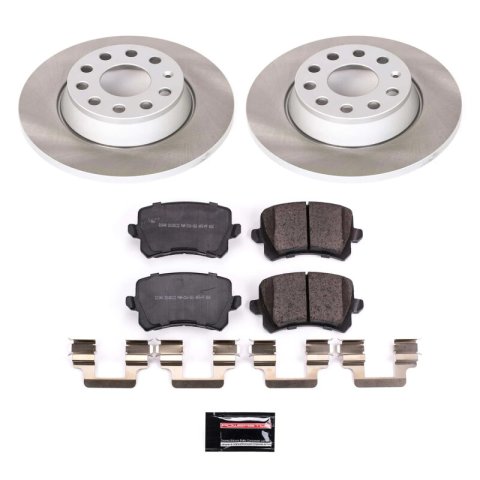 PowerStop Z17 Evolution Plus Semi-Coated Rotor Brake Kits for 2015 Q3 QUATTRO, Q3, 2009-2017 CC - SC7324 and Pad Combo, Semi-Coated, Rear, Solid Surface Rotors, 11.10 in. O.D., Ceramic Pads, Audi, Volkswagen, Kit