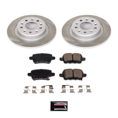 PowerStop Z17 Evolution Plus Semi-Coated Rotor Brake Kits for 2018-2021 EQUINOX, 2019 LACROSSE, 2021 TERRAIN - SC7721 and Pad Combo, Semi-Coated, Rear, Solid Surface Rotors, 11.35 in. O.D., Ceramic Pads, Buick, Chevrolet, GMC, Kit