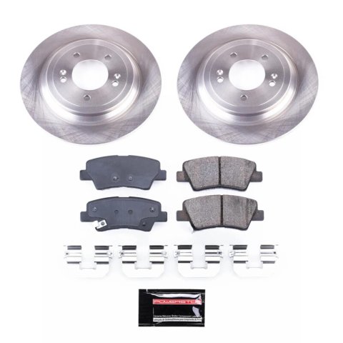 PowerStop Z17 Evolution Plus Semi-Coated Rotor Brake Kits for 2017-2022 SPORTAGE, 2019-2021 TUCSON - SC8016 and Pad Combo, Semi-Coated, Rear, Solid Surface Rotors, 11.89 in. O.D., Ceramic Pads, Hyundai, Kia, Kit