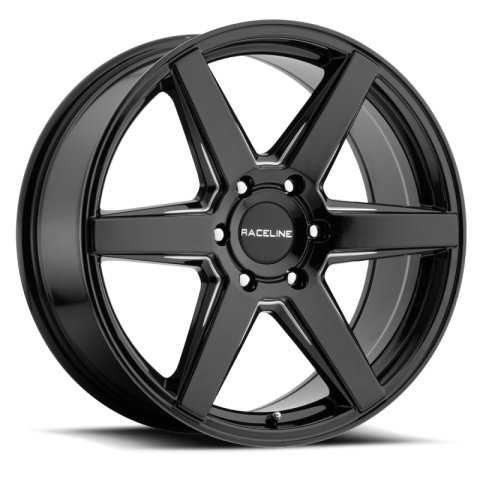 Raceline 156B Surge 16x6.5in / 5x130 BP / 45mm Offset / 84.1mm Bore - Black & Milled Wheel