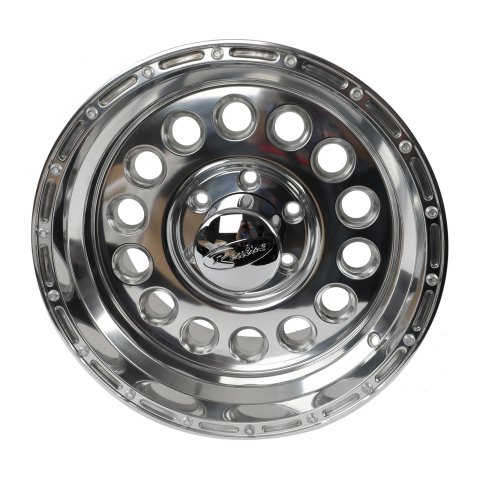 Raceline 887 Rock Crusher 17x9in / 6x139.7 BP / 0mm Offset / 107.95mm Bore - Polished Wheel