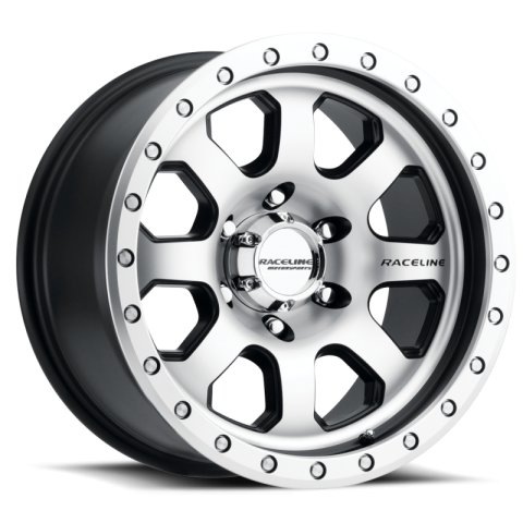 Raceline 929M Avenger 17x9in / 8x165.1 BP / -12mm Offset / 130.81mm Bore - Black & Machined Wheel