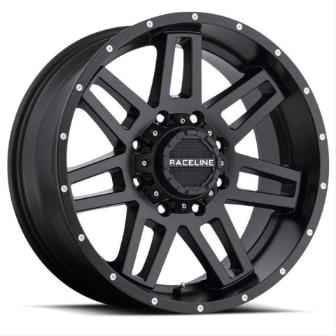 Raceline 931B Injector 17x8.5in / 6x120/6x139.7 BP / 18mm Offset / 78.1mm Bore - Satin Black Wheel