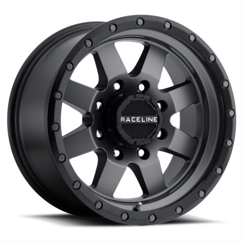 Raceline 935G Defender 17x9in / 8x165.1 BP / -12mm Offset / 130.81mm Bore - Gunmetal Wheel