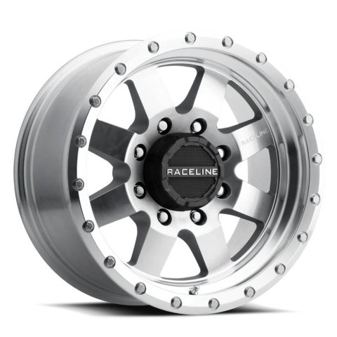 Raceline 935MC Defender 17x9in / 5x127 BP / -12mm Offset / 83.82mm Bore - Machined Wheel