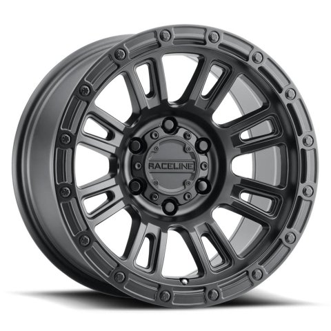 Raceline 956B Compass 17x9in / 8x165.1 BP / -12mm Offset / 125.2mm Bore - Satin Black Wheel