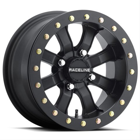 Raceline A71B Mamba 14x8in / 4x137 BP / 0mm Offset / 110.18mm Bore - Satin Black Beadlock Wheel