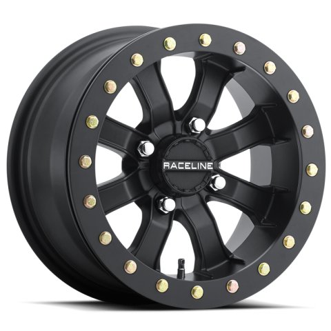 Raceline A71B Mamba 15x7in / 4x137 BP / 0mm Offset / 110.18mm Bore - Satin Black Beadlock Wheel