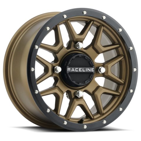 Raceline A94BZ Krank 14x7in / 4x137 BP / 38mm Offset / 110.18mm Bore - Bronze & Black Lip Wheel