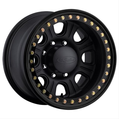 Raceline RT231 Monster 17x8.5in/5x127 BP/0mm Offset/83.82mm Bore - Black & MACH. Ring Beadlock Wheel