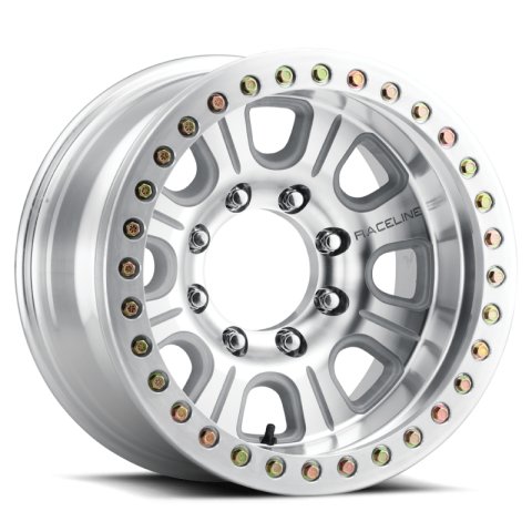 Raceline RT233 Monster 17x9.5in / 6x139.7 BP / -19mm Offset / 107.95mm Bore- Machined Beadlock Wheel