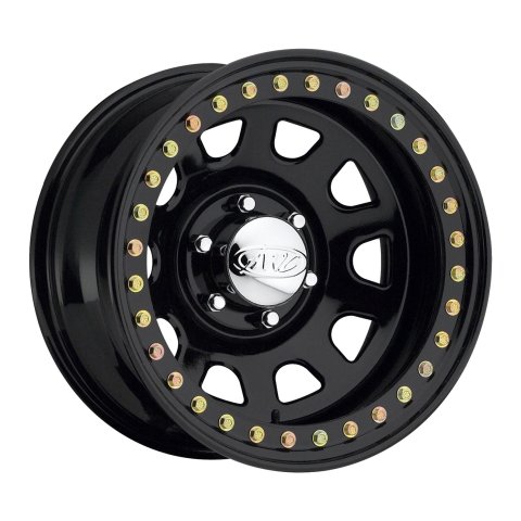 Raceline RT51 Daytona Rock 15x8in/5x139.7 BP/-19mm Offset/107.95mm Bore - Gloss Black Beadlock Wheel
