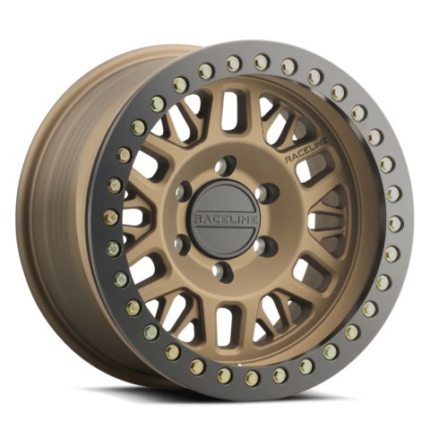 Raceline RT951B Ryno 17x9in/6x139.7 BP/-38mm Offset/106.1mm Bore- Bronze & Black Ring Beadlock Wheel