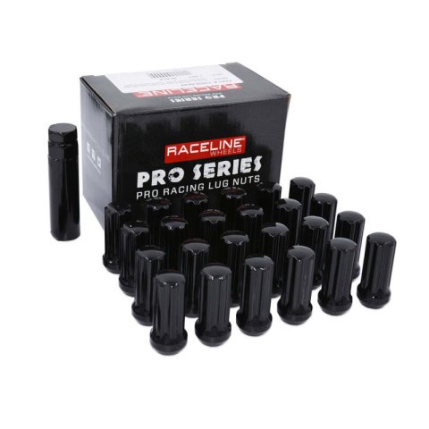 Raceline 12x1.50mm XL Spline Black Lug Nuts (Set of 24)