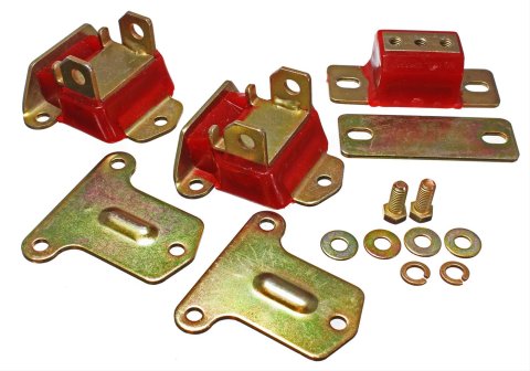 Energy Suspension 69-72 Camaro/70-73 Monte Carlo Red Complete Motor & Trans Mount Set Zinc Finish
