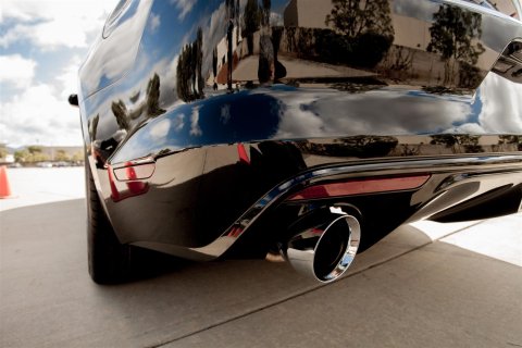 MagnaFlow Axle Back, SS, 3in, Competition, Dual Split Polished 4.5in Tip 2015 Ford Mustang GT V8 5.0