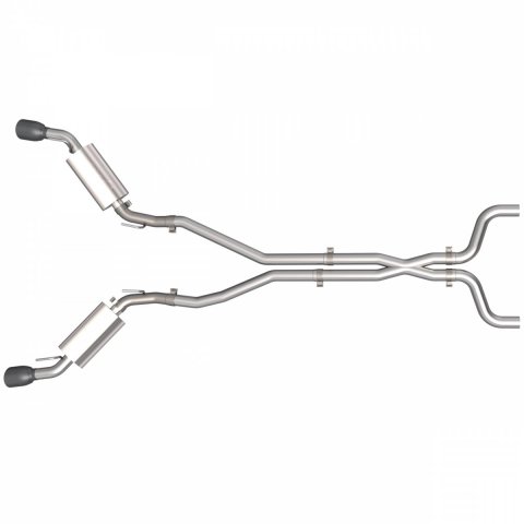 QTP 2014-2015 Chevrolet Camaro SS 6.2L QTP AR3 Cat Back Black Tips