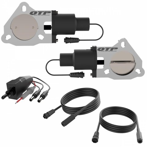 QTP 3in Bolt-On QTEC Dual Electric Cutout Valves - Pair