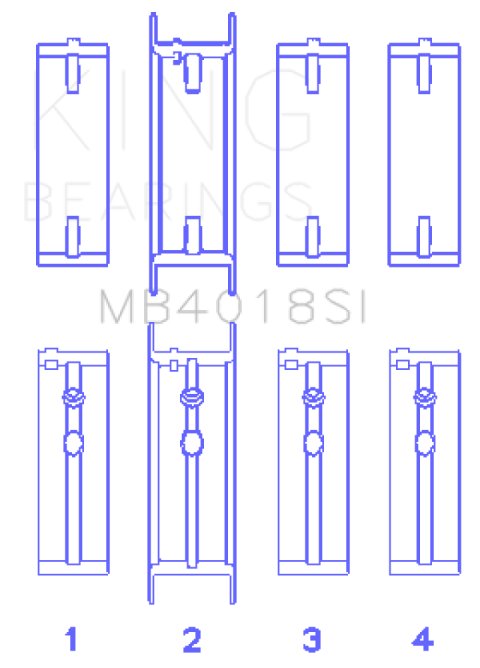 King Engine Bearings Holden 231 (3800) V6 (Size STD) Main Bearing Set