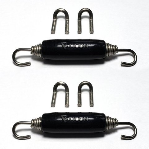 Ticon Industries Black Silicone Titanium Spring Tab and Spring Kit (4 Tabs/2 Springs) - 2 Pack