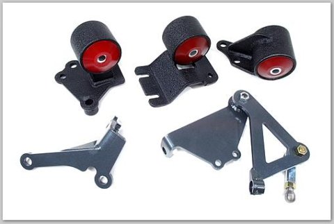 Innovative 90-93 Integra B-Series Black Steel Mounts 75A Bushings (Cable to Hydro Conversion)
