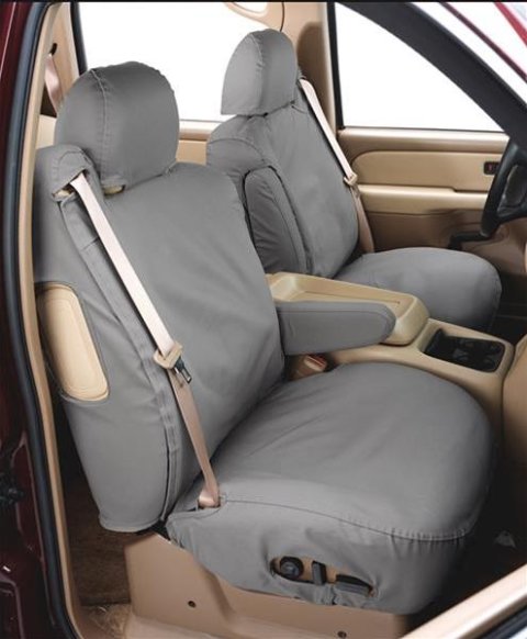 Covercraft 19-20 Ford F150 Polycotton SeatSaver Custom Front Row Seat Covers - Charcoal
