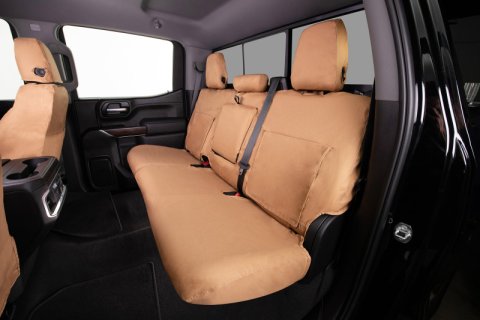 Covercraft 21-24 Ford F-150 Polycotton SeatSaver Custom Front Row Seat Covers - Tan
