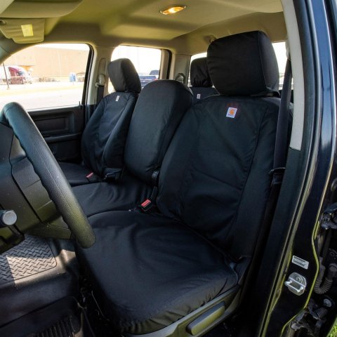 Covercraft 16-24 Chevrolet Express Carhartt Super Dux SeatSaver Custom Front Row Seat Covers - Black