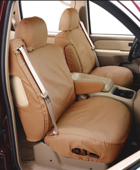 Covercraft 15-20 Cadillac Escalade Polycotton SeatSaver Custom Front Row Seat Covers - Tan