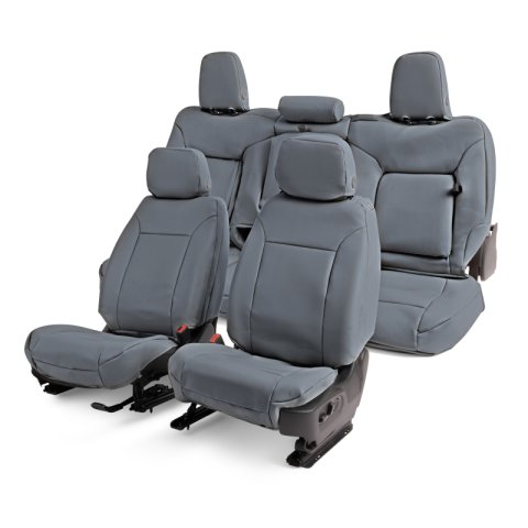 Covercraft 19-21 Chevrolet Silverado/ Leatherette PrecisionFit Front Row Seat Covers - Med Grey