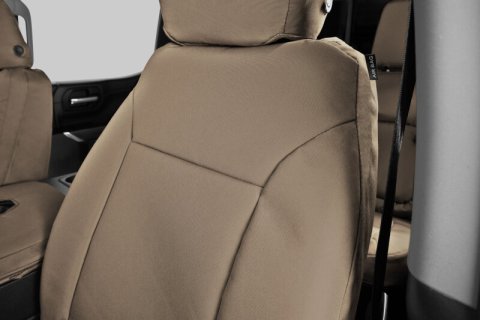Covercraft 19-24 Chevy Silverado Endura PrecisionFit Custom Front Row Seat Covers - Tan/Tan