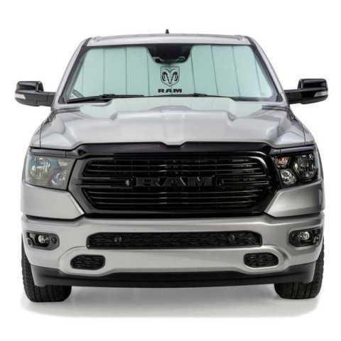 Covercraft 19-24 PU Ram 1500 10W RVM Sensor UVS100 Custom Sunscreen with Ram Vertical logo