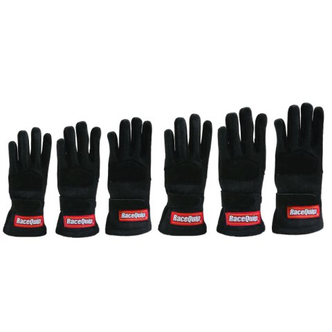 RaceQuip Black 2-Layer SFI-5 Glove Kid - XXS K6