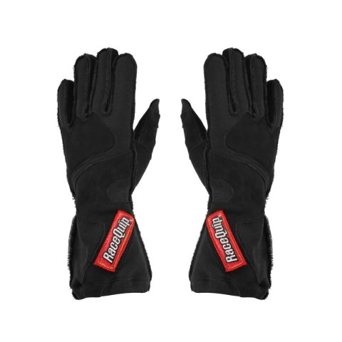 RaceQuip 356 Series 2 Layer Nomex Outseam Race Gloves SFI 3.3 / 5 All Black & Black 2X-Large