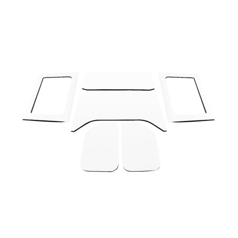 DEI 11-18 Jeep Wrangler JK 4-Door Boom Mat Complete Headliner Kit - 6 Piece - White