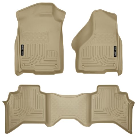 Husky Liners 03-08 Dodge Ram 1500/2500/3500 Quad Cab WeatherBeater Combo Tan Floor Liners