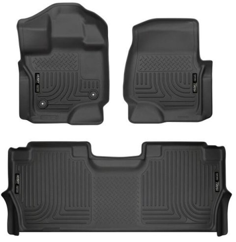 Husky Liners 21-24 Ford F-150 SuperCrew Weatherbeater Black Front & 2nd Seat Floor Liners