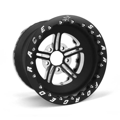Race Star 63 Pro Forged 15x10 DBL Sportsman 5x4.75 BC / 4.00in. BS Wheel - Black Anodized/Machined
