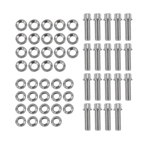 Race Star Pro Forged Bead Lock Bolt Kit 5/16-18 x 1.12in. 12pt Bolt w/Washers (Set of 19) - Chrome