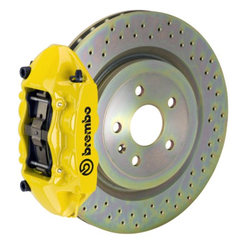 Brembo 11-18 Focus/13-18 Focus ST Front GT BBK 4 Piston Cast 336 x28 1pc Rotor Drilled- Yellow