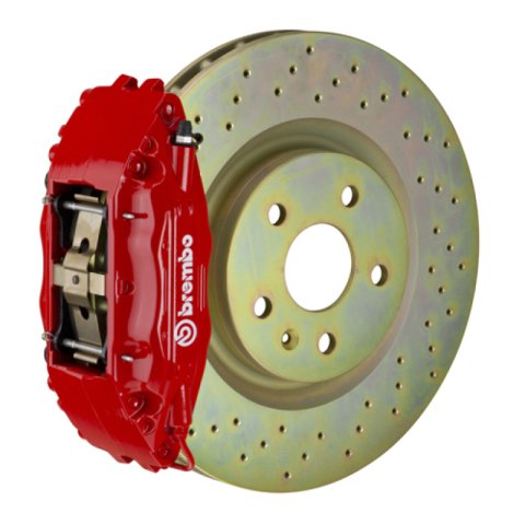 Brembo 02-07 Impreza/WRX/08-14 WRX Front GT BBK 4 Piston Cast 326 x30 1pc Rotor Drilled-Red