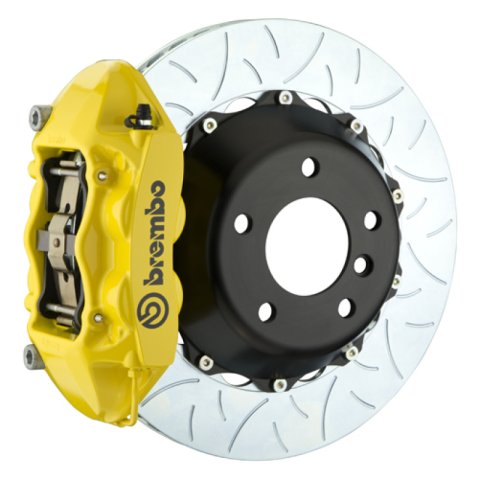 Brembo 08-14 C63 (Excl. Black Series) Rr GT BBK 4Pist Cast 345x28 2pc Rotor Slotted Type3- Yellow
