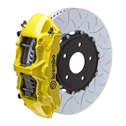 Brembo 14+ Model S AWD w/ DC (Excl Plaid) Fr GT BBK 6Pis Cast 380x34 2pc Rtr Slot Type3-Yellow
