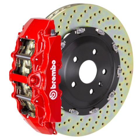 Brembo 21+ Sienna (XL40) Front GT BBK 6 Piston Cast 380x34 2pc Rotor Drilled-Red